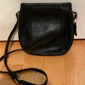 Vintage genuine leather black Coach crossbody Bag